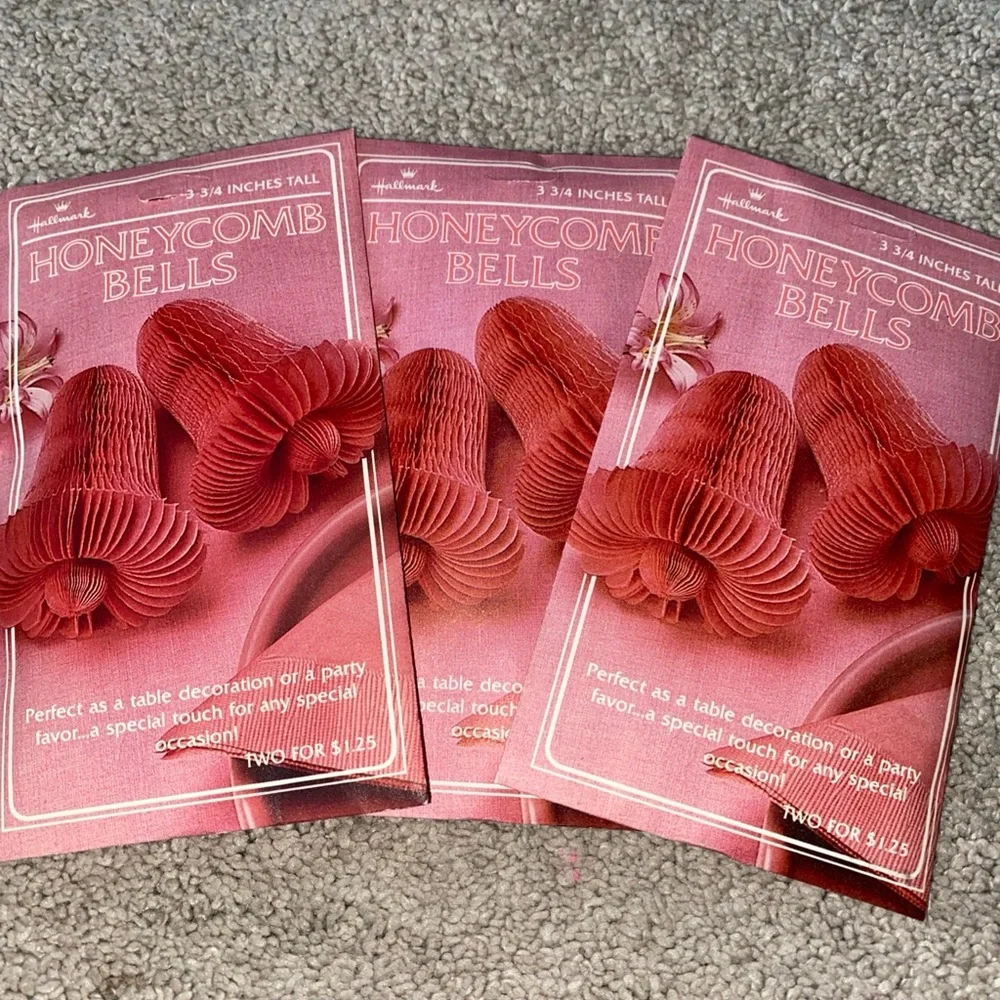 Vintage 1984 Hallmark Honeycomb  Bells Wedding‎ Baby Showers Pink Lot
